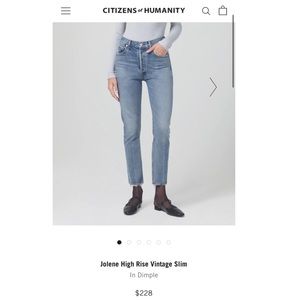 Citizens of Humanity Jolene High Rise Vintage Slim -
In Dimple